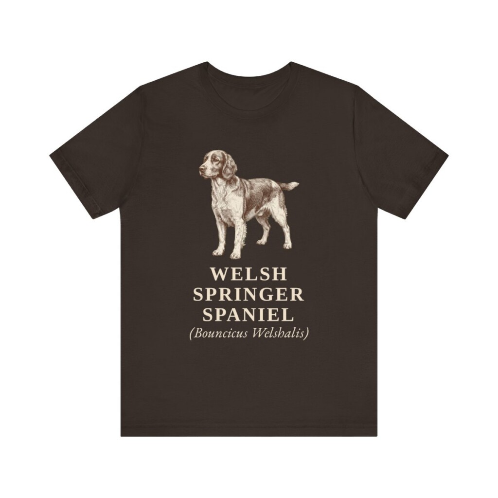 Welsh Springer Spaniel Latin Shirt, Vintage Dog Sketch Tee, Dog Latin Gift