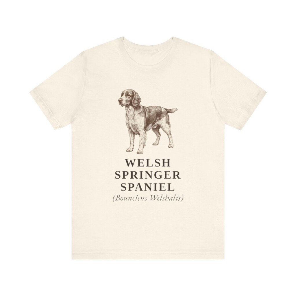 Welsh Springer Spaniel Latin Shirt, Vintage Dog Sketch Tee, Dog Latin Gift