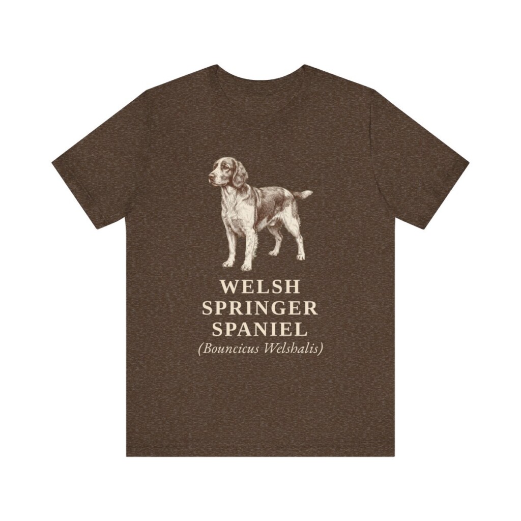 Welsh Springer Spaniel Latin Shirt, Vintage Dog Sketch Tee, Dog Latin Gift