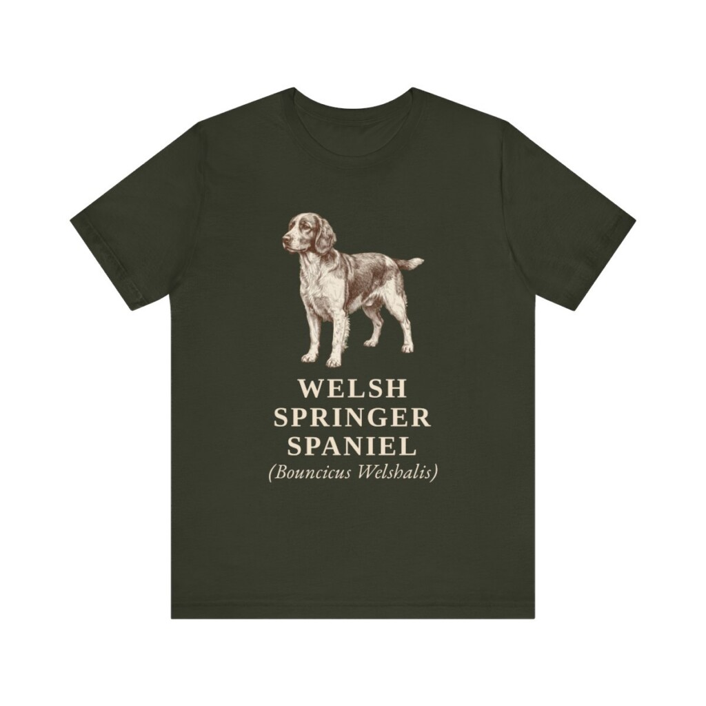 Welsh Springer Spaniel Latin Shirt, Vintage Dog Sketch Tee, Dog Latin Gift