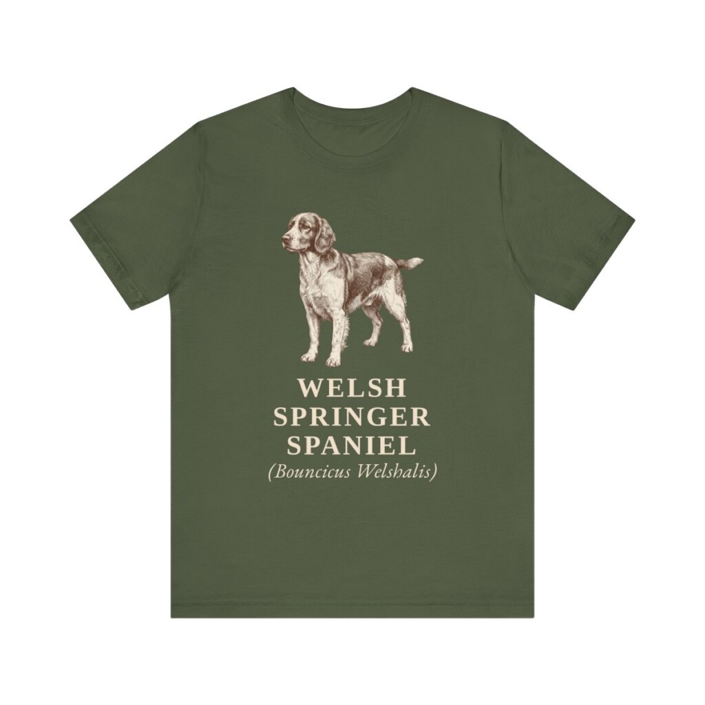 Welsh Springer Spaniel Latin Shirt, Vintage Dog Sketch Tee, Dog Latin Gift