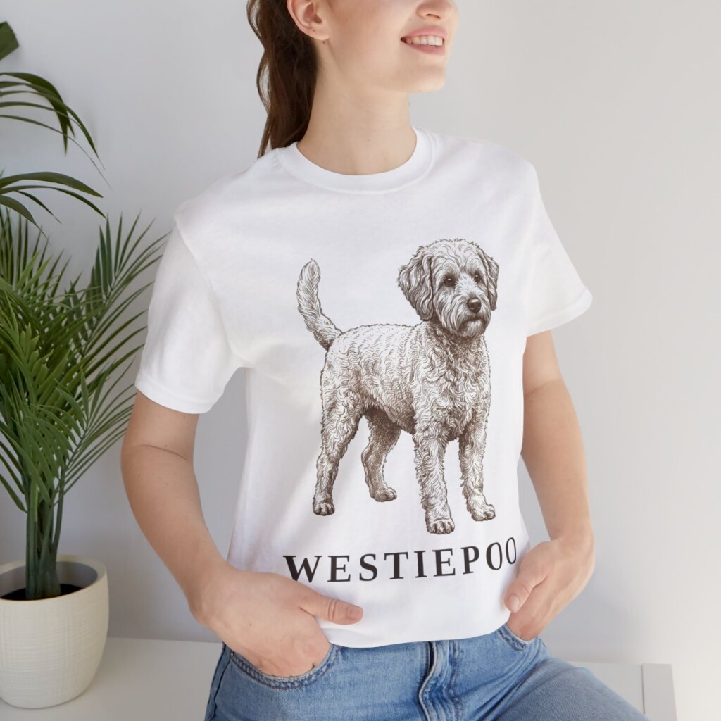 Westiepoo Shirt, Vintage Dog Sketch Tee, Dog Lover Gift