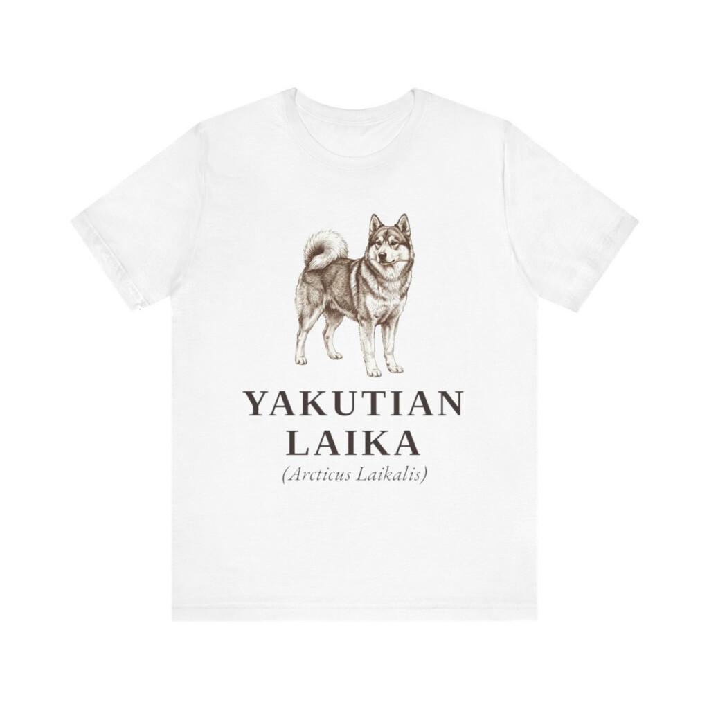 Yakutian Laika Latin Shirt, Vintage Dog Sketch Tee, Dog Latin Gift
