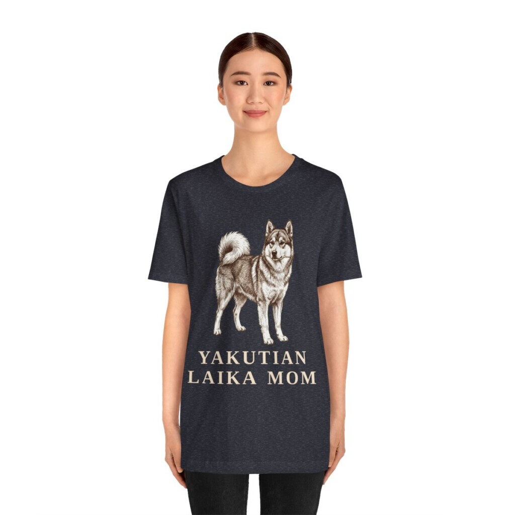 Yakutian Laika Mom Shirt, Vintage Dog Sketch Tee, Dog Mom Gift
