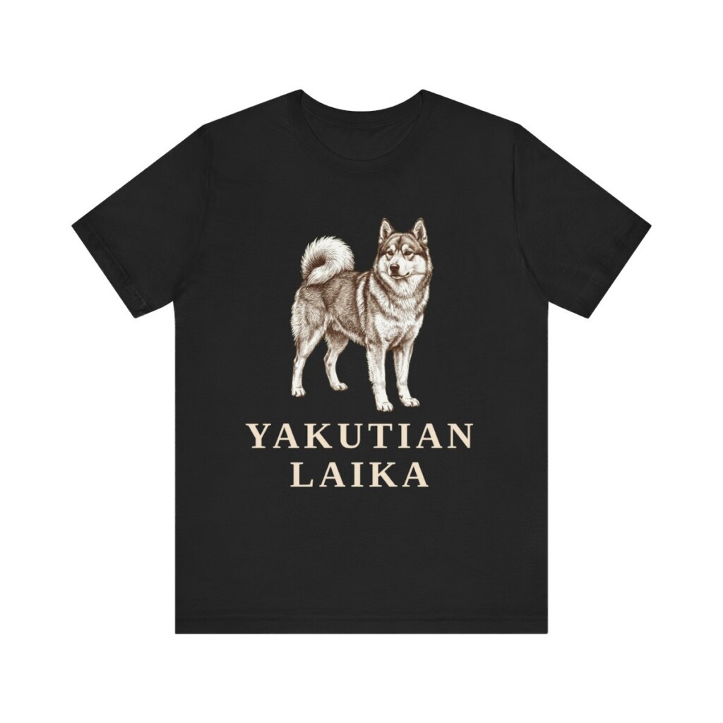 Yakutian Laika Shirt, Vintage Dog Sketch Tee, Dog Lover Gift