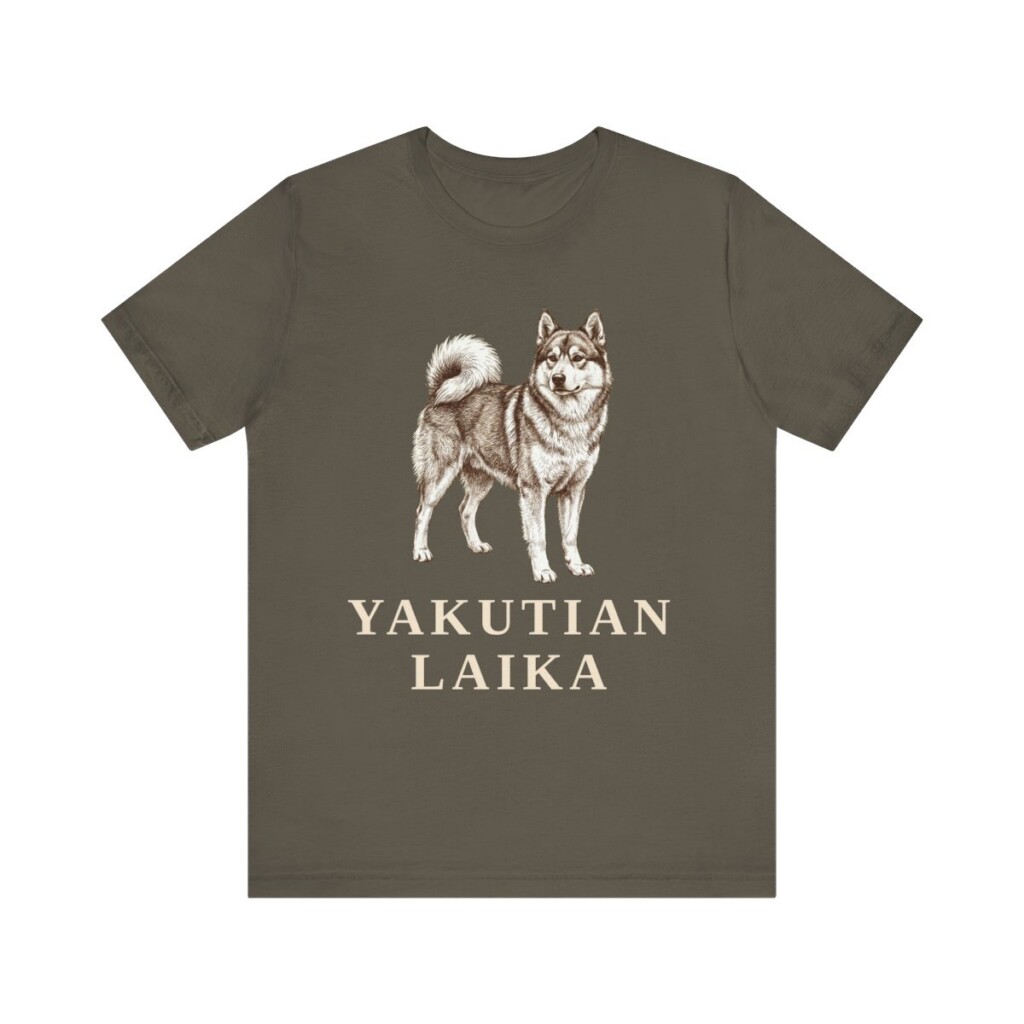 Yakutian Laika Shirt, Vintage Dog Sketch Tee, Dog Lover Gift