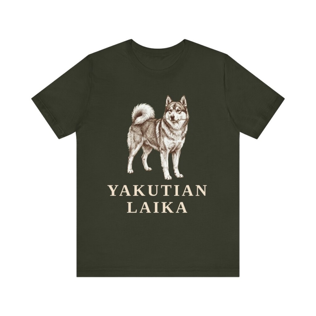 Yakutian Laika Shirt, Vintage Dog Sketch Tee, Dog Lover Gift
