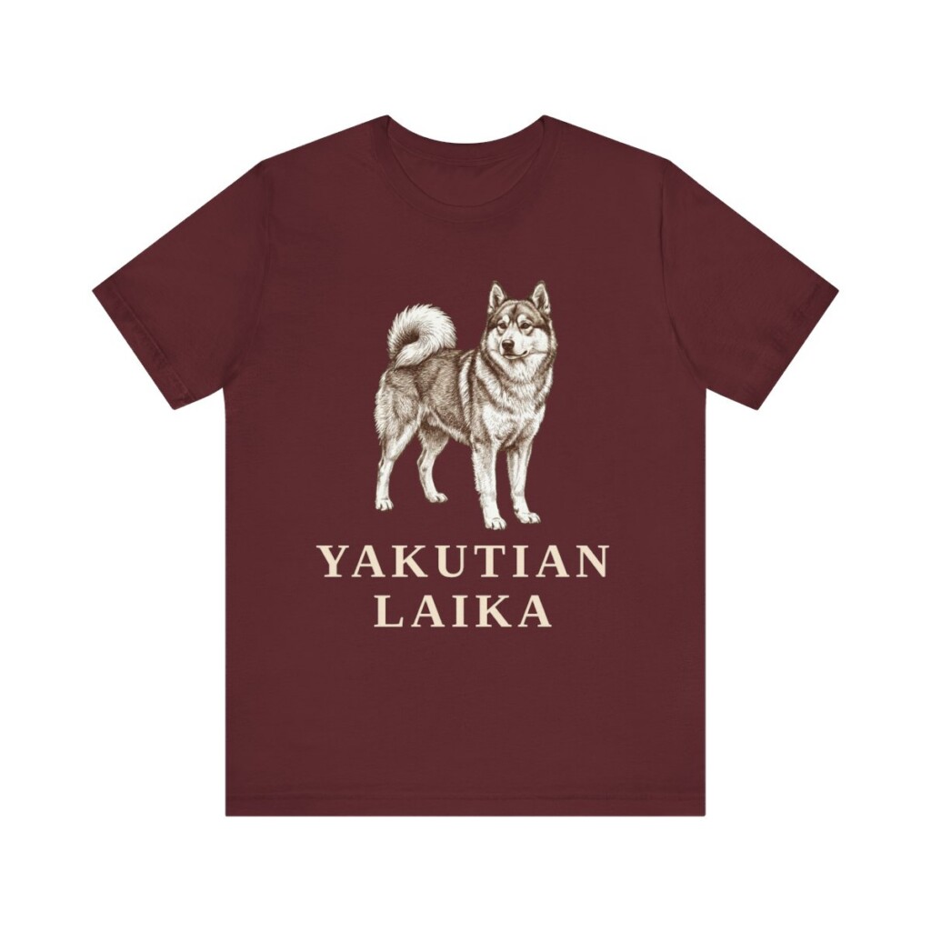 Yakutian Laika Shirt, Vintage Dog Sketch Tee, Dog Lover Gift