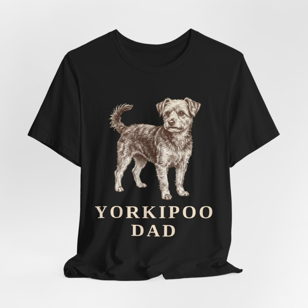 Yorkipoo Dad Shirt, Vintage Dog Sketch Tee, Dog Dad Gift