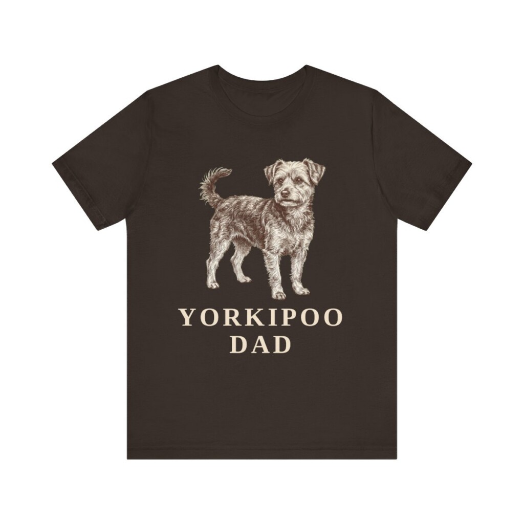 Yorkipoo Dad Shirt, Vintage Dog Sketch Tee, Dog Dad Gift
