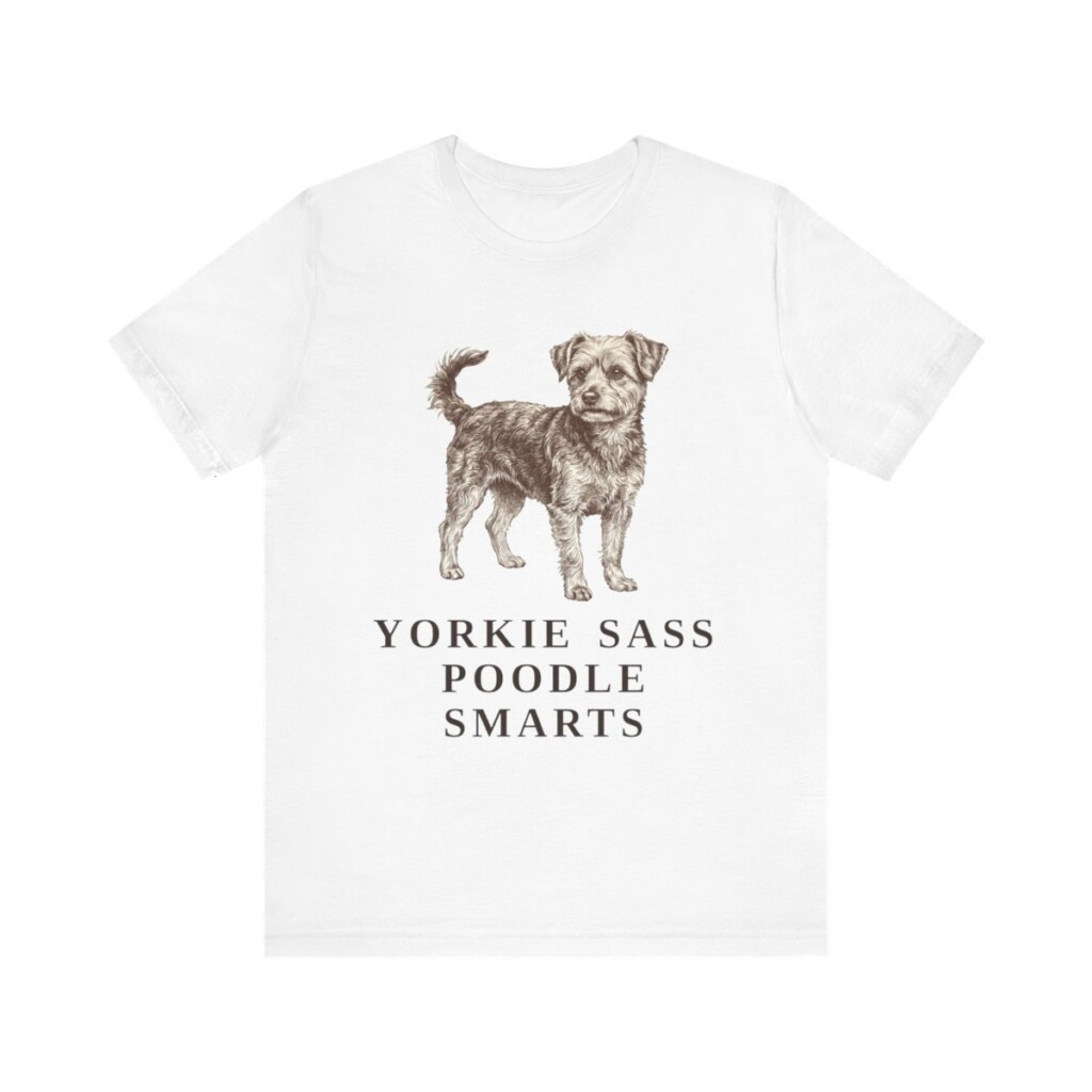 Yorkipoo Humor Shirt, Vintage Dog Sketch Tee, Dog Humor Gift