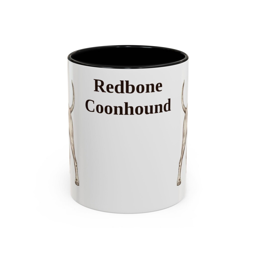 11oz Redbone Coonhound Mug, Vintage Dog Portrait Coffee Mug, Dog Lover Gift