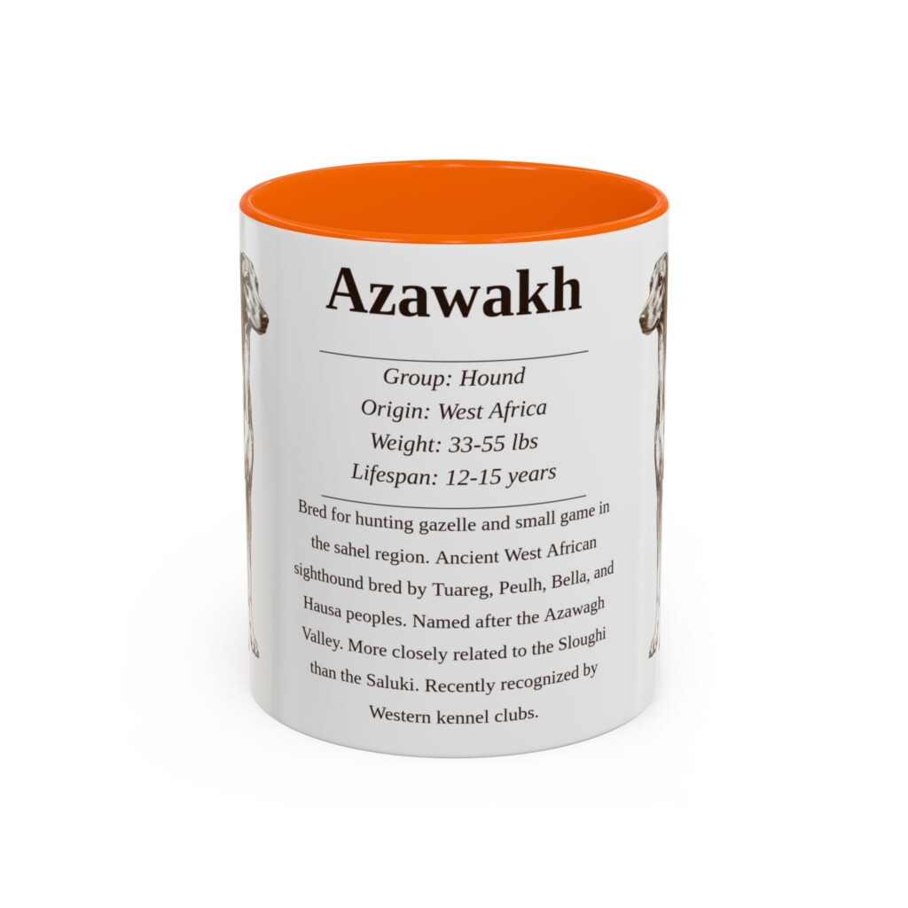 11oz Azawakh Mug, Pink, front view
