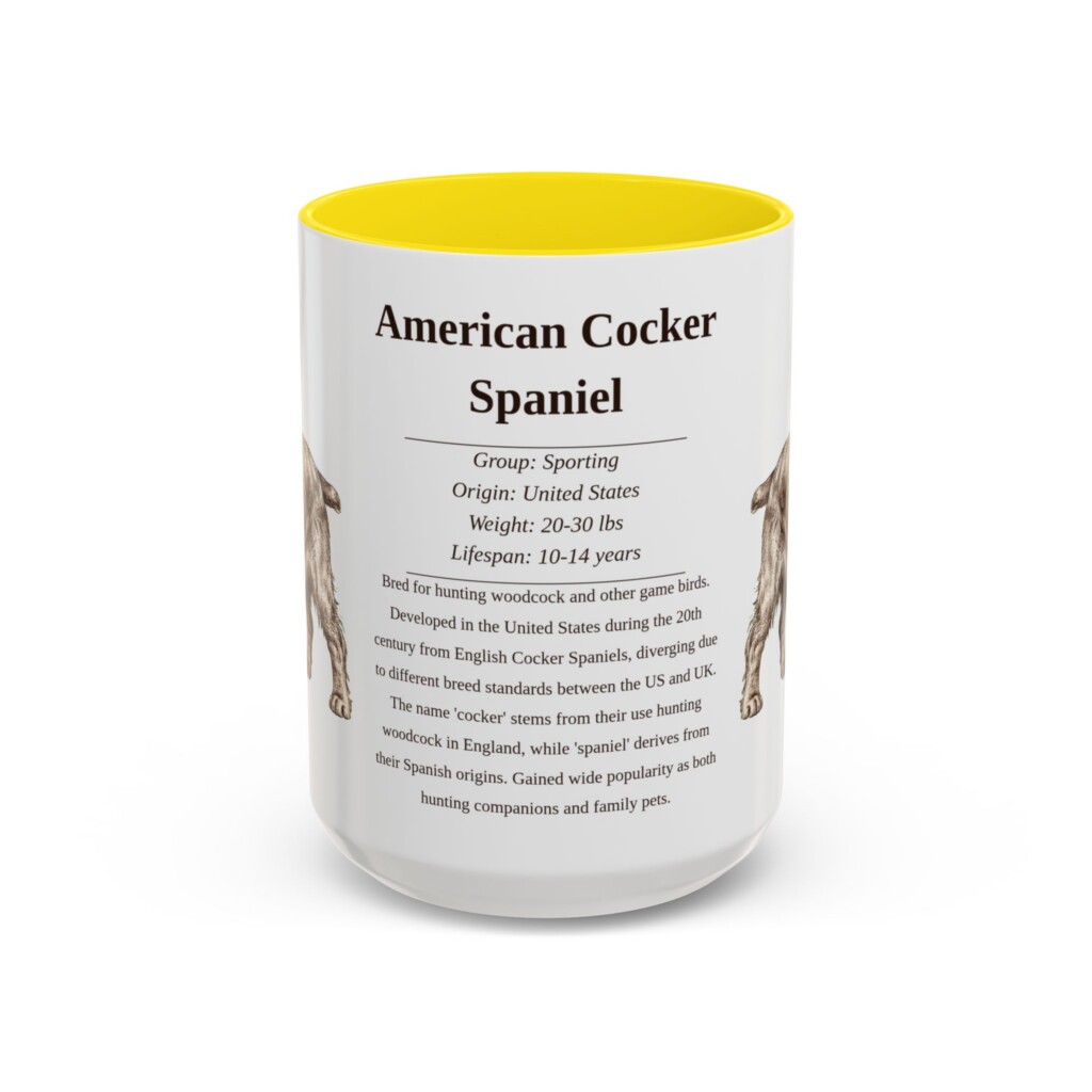 15oz American Cocker Spaniel Mug, Red, front view