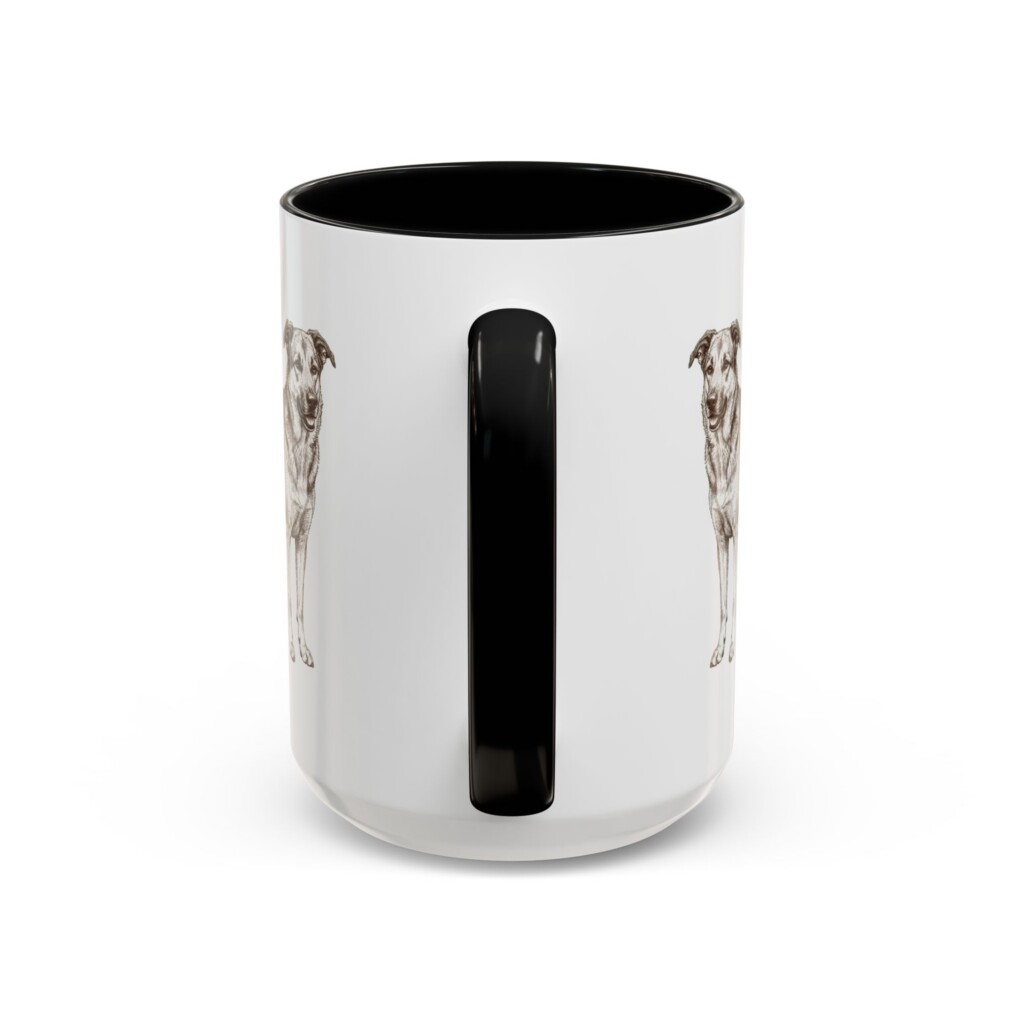 15oz Rescue Dog Mug, Illustrated Dog Breed Facts Coffee Mug, Vintage Dog Keepsake Gift