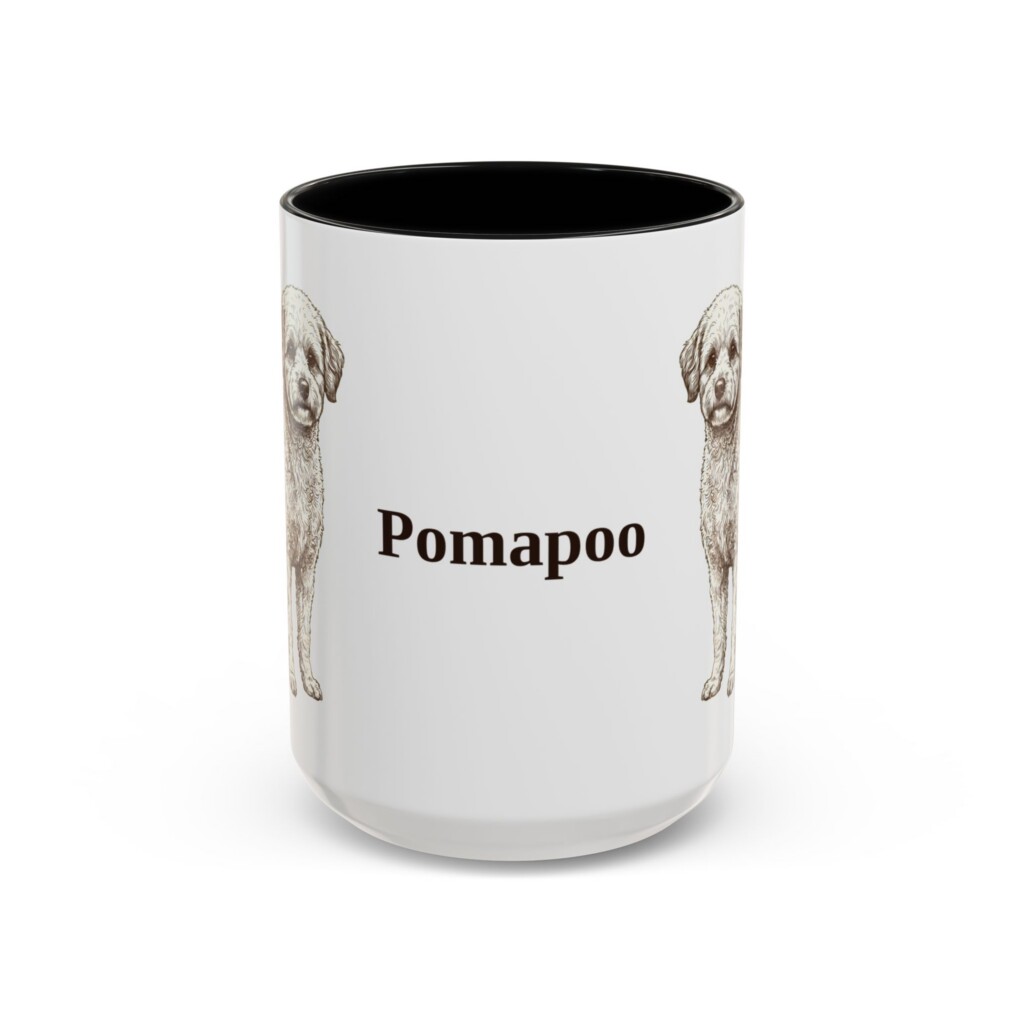 15oz Pomapoo Mug, Vintage Dog Portrait Coffee Mug, Dog Lover Gift