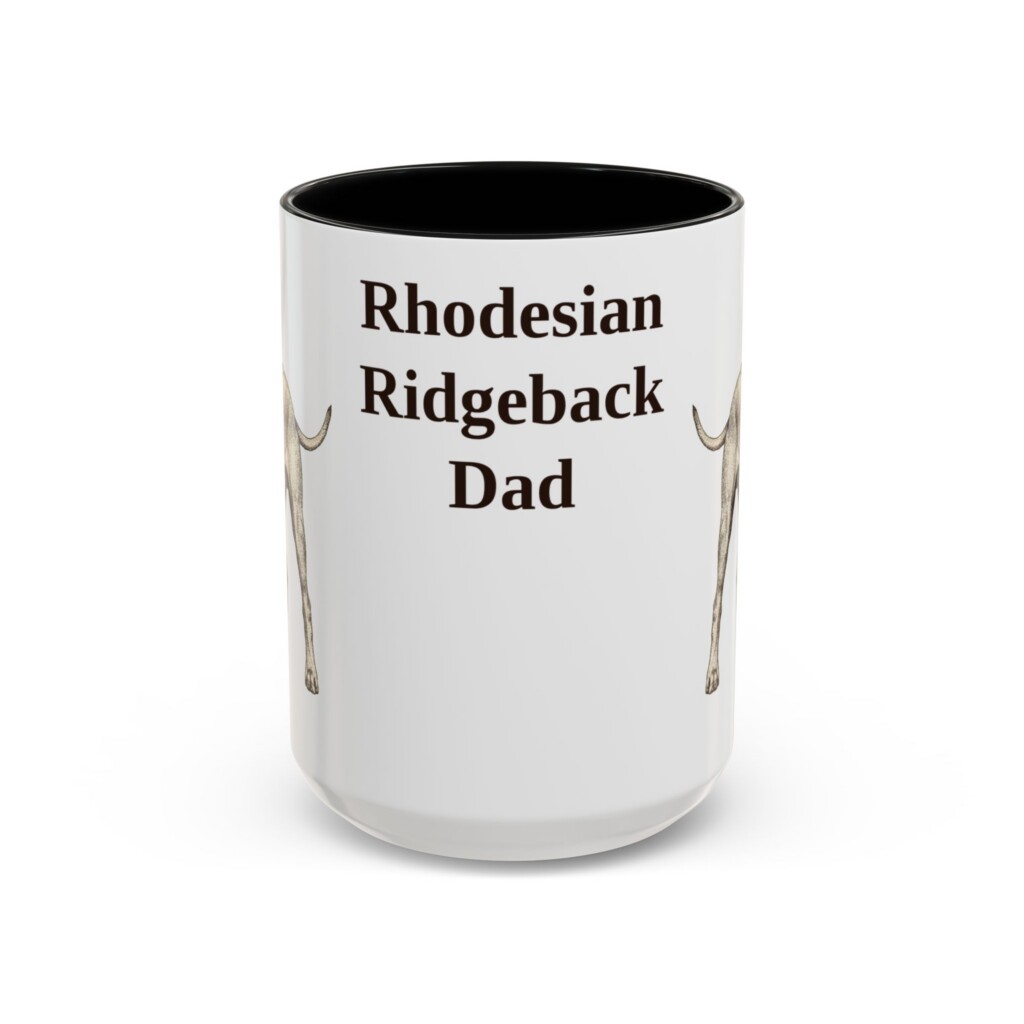 15oz Rhodesian Ridgeback Dog Dad Mug, Vintage Sketch Coffee Mug, Dog Dad Gift