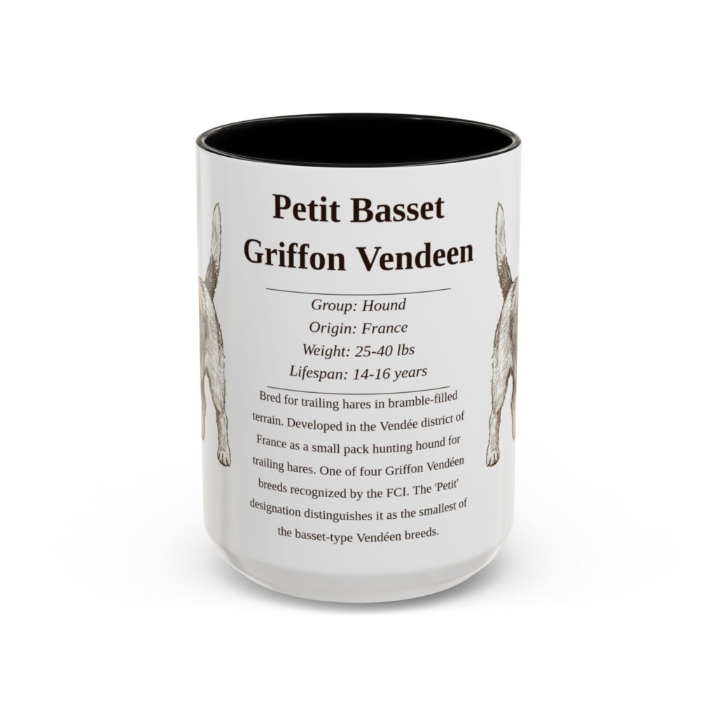 10273024047673112074_2048.jpeg 15oz Petit Basset Griffon Vendeen Mug, Illustrated Dog Breed Facts Coffee Mug, Vintage Dog Keepsake Gift