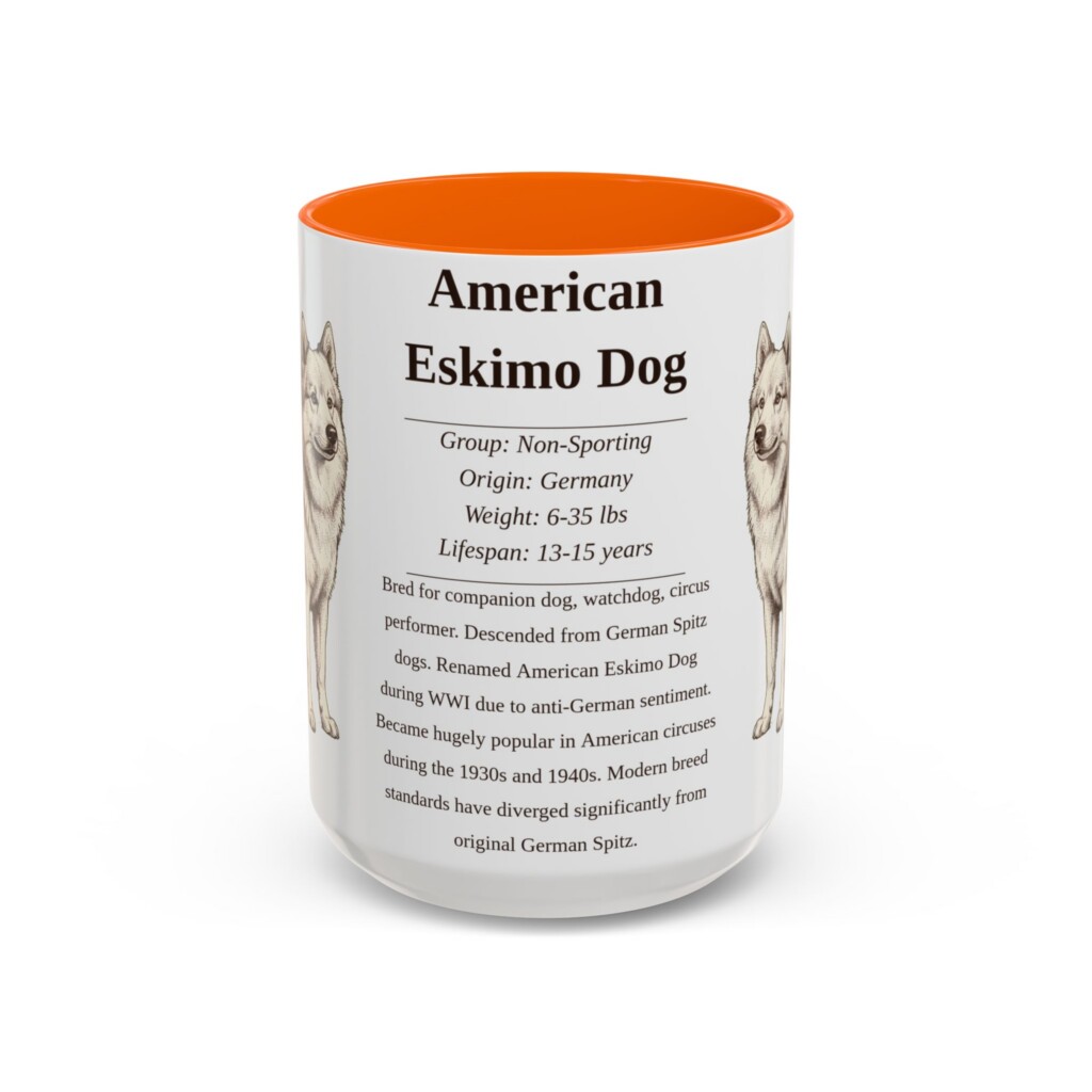 10298482510756509233_2048.jpeg 15oz American Eskimo Dog Mug, Pink, front view