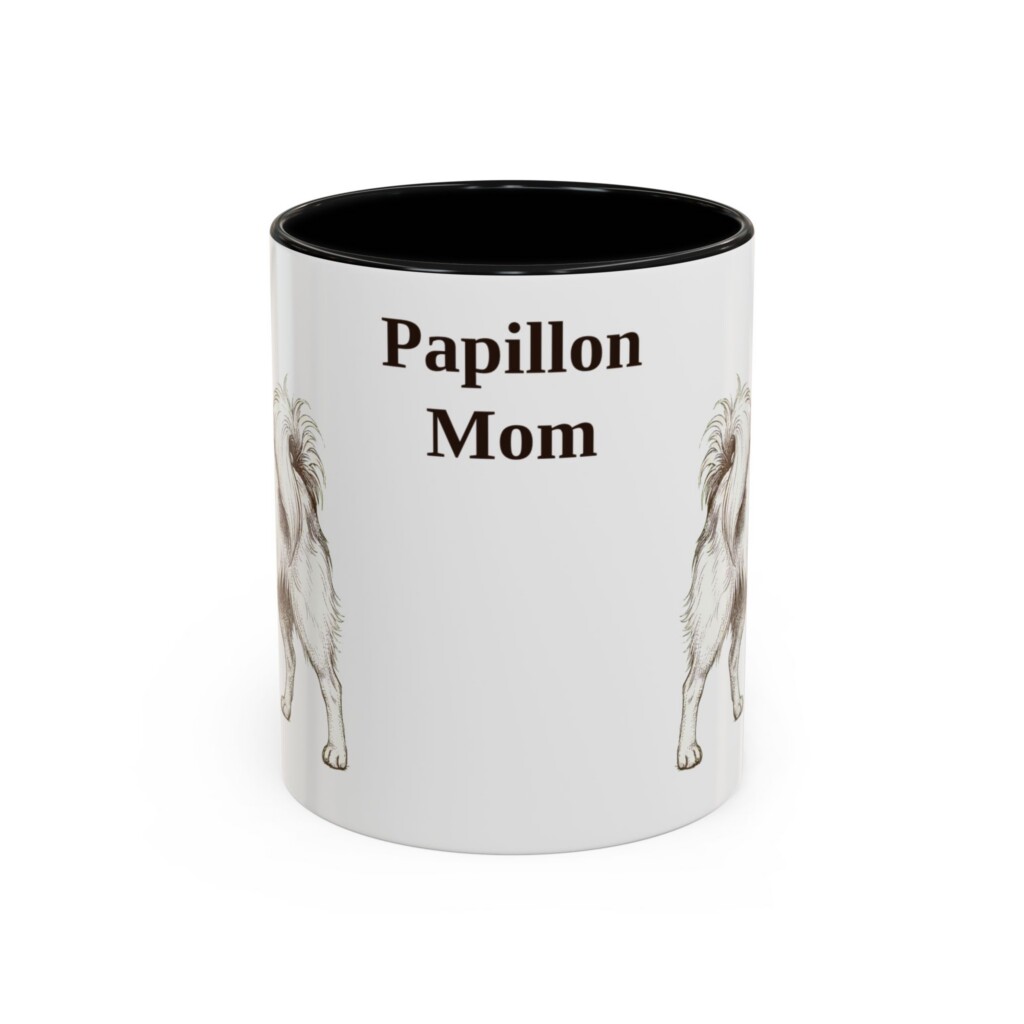 11oz Papillon Dog Mom Mug, Vintage Sketch Coffee Mug, Dog Mom Gift