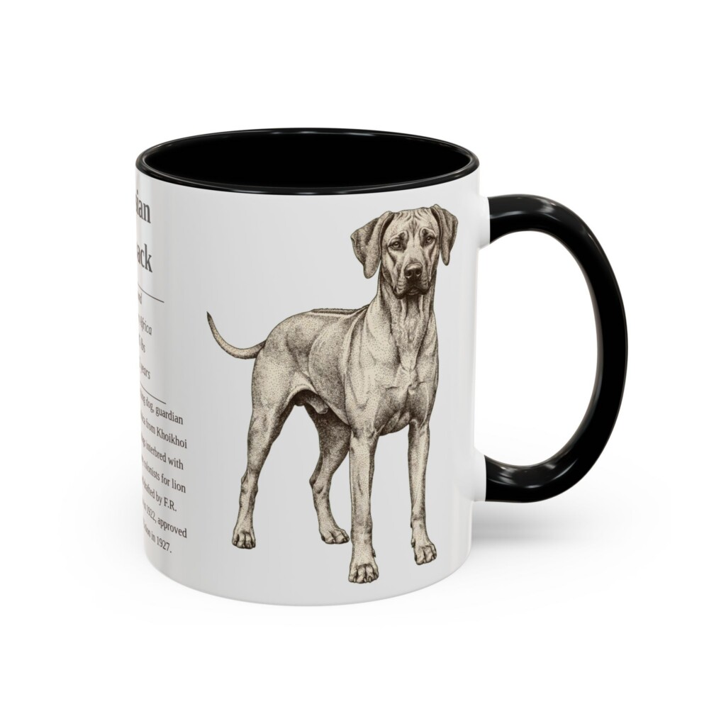 11oz Rhodesian Ridgeback Mug, Black, right side view