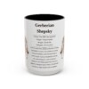 15oz Gerberian Shepsky Mug, Illustrated Dog Breed Facts Coffee Mug, Vintage Dog Keepsake Gift
