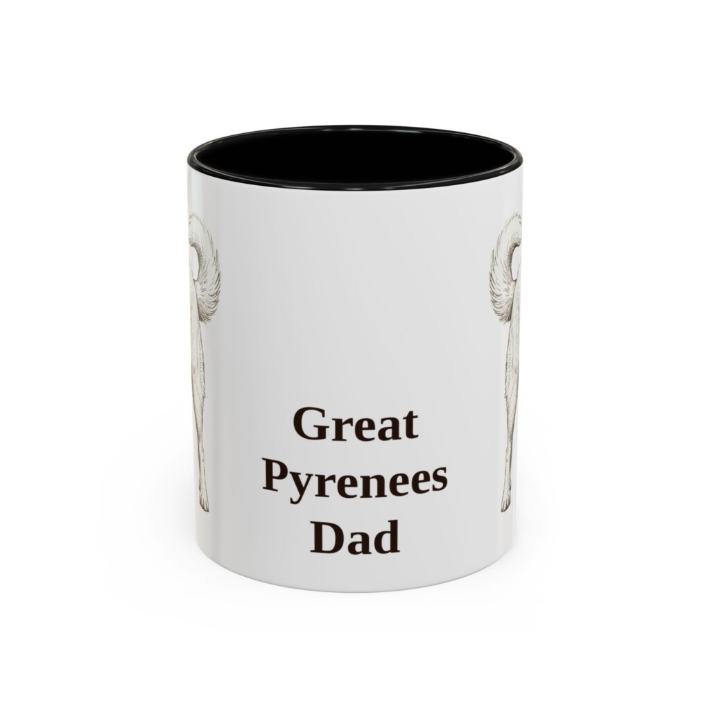 11oz Great Pyrenees Dog Dad Mug, Vintage Sketch Coffee Mug, Dog Dad Gift