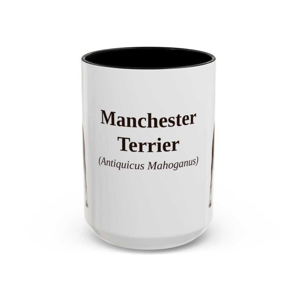 10526704585415664774_2048.jpeg 15oz Manchester Terrier Latin Mug, Vintage Dog Coffee Mug, Dog Lover Gift