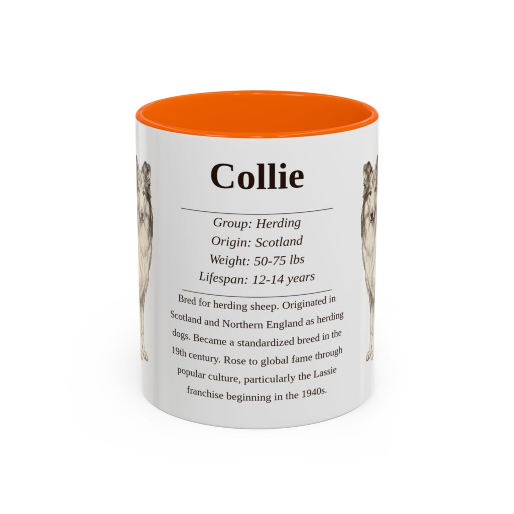 11oz Collie Mug, Pink, front view