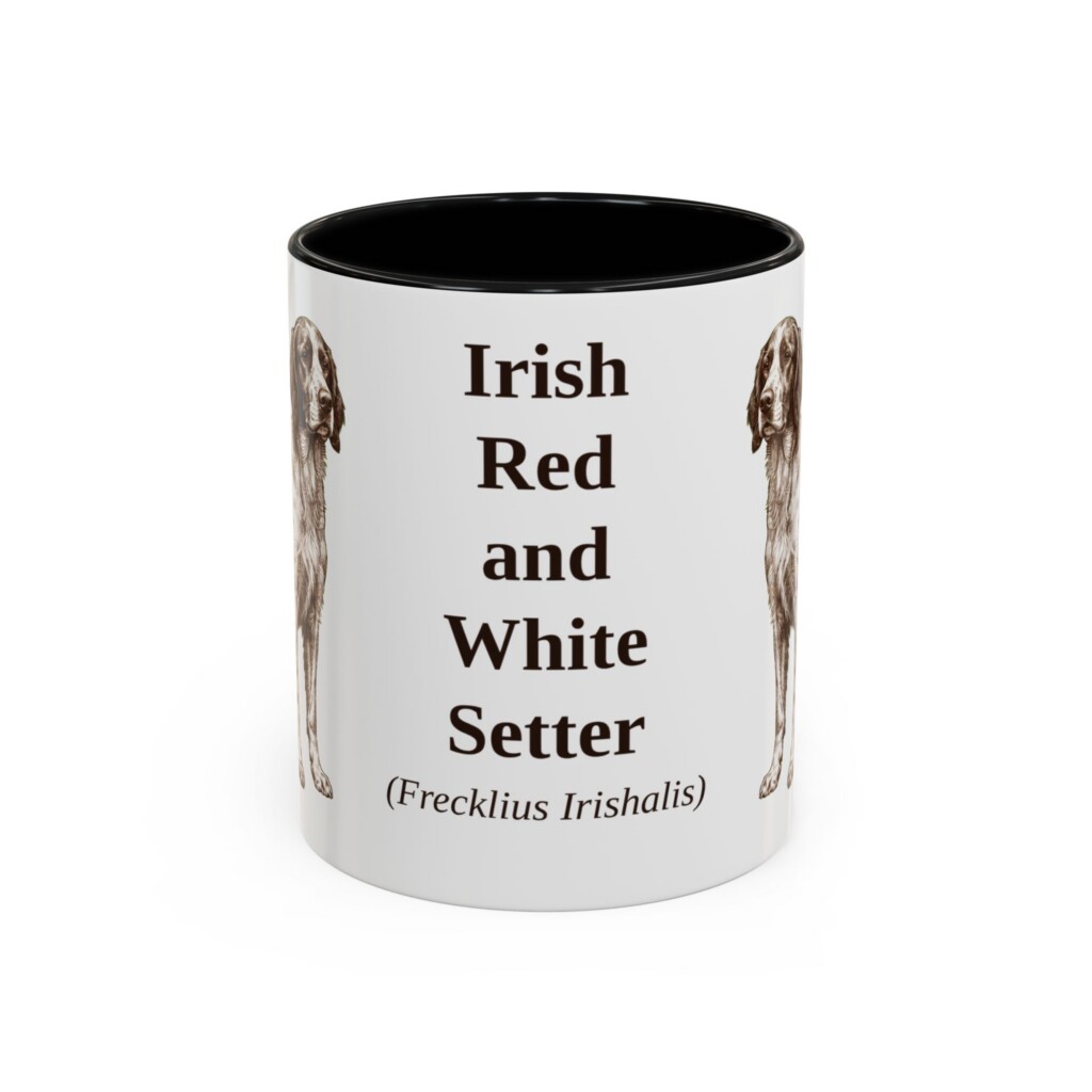 11oz Irish Red and White Setter Latin Mug, Vintage Dog Coffee Mug, Dog Lover Gift