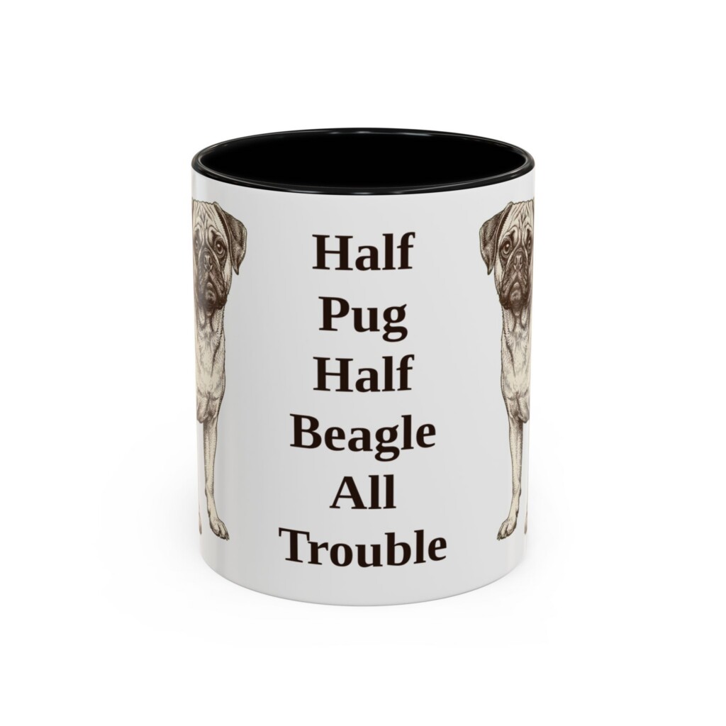 11oz Funny Puggle Mug, Vintage Dog Coffee Mug, Dog Lover Gift