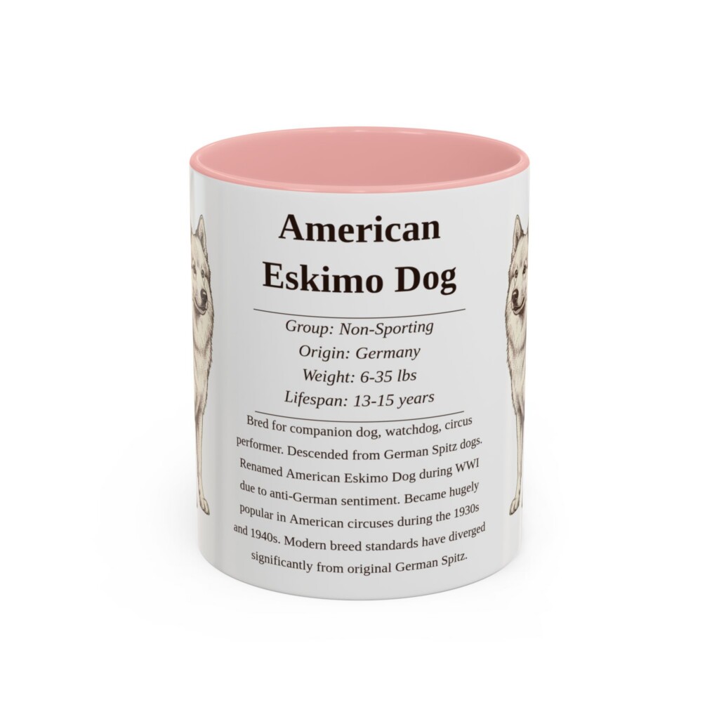 11oz American Eskimo Dog Mug, Purple, front view