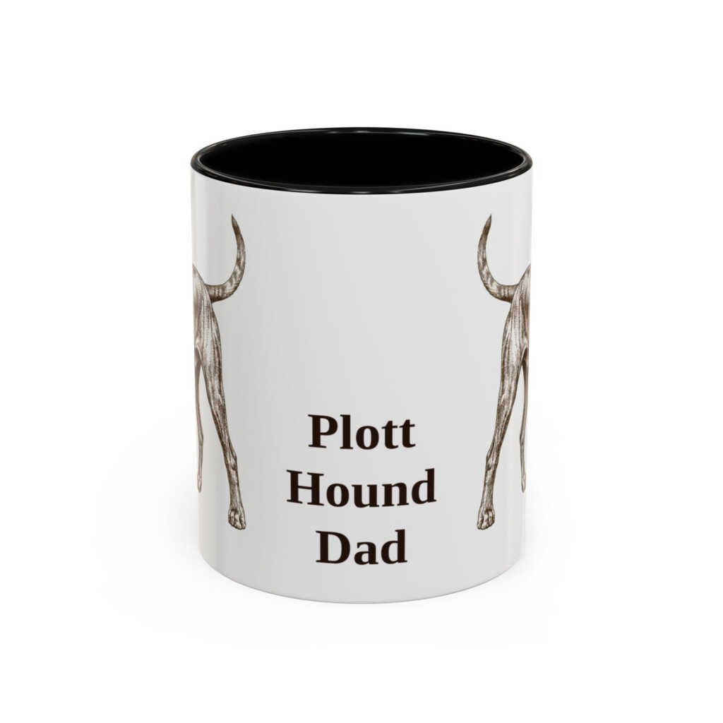 11oz Plott Hound Dog Dad Mug, Vintage Sketch Coffee Mug, Dog Dad Gift