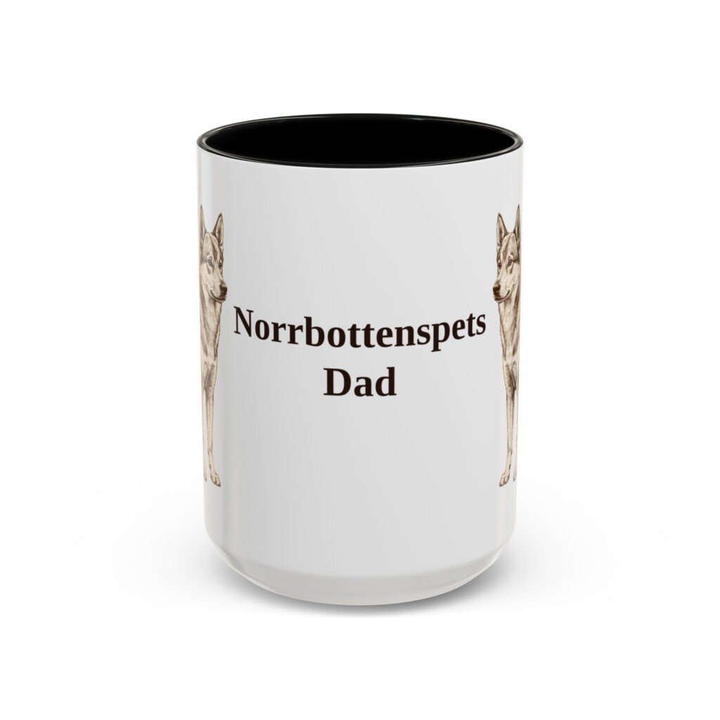 10699503810524964930_2048.jpeg 15oz Norrbottenspets Dog Dad Mug, Vintage Sketch Coffee Mug, Dog Dad Gift