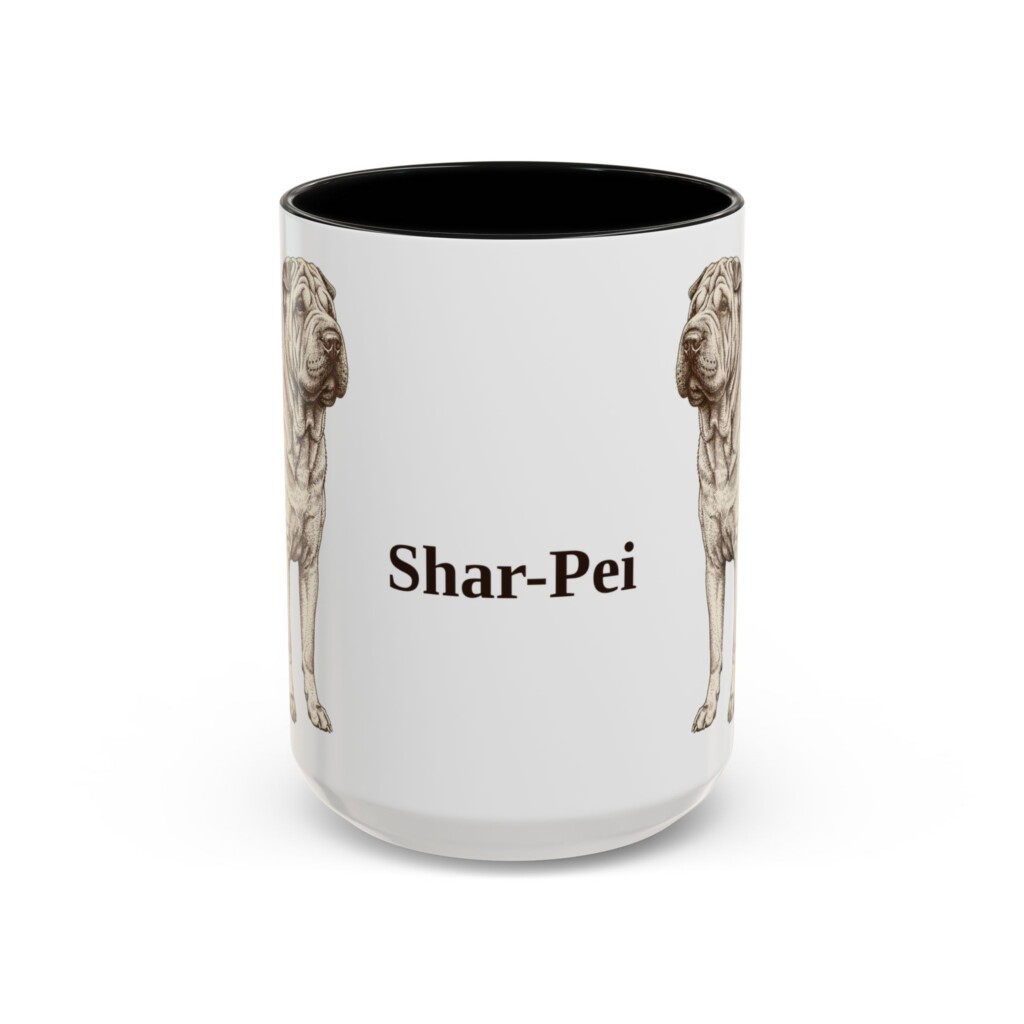 15oz Shar-Pei Mug, Vintage Dog Portrait Coffee Mug, Dog Lover Gift