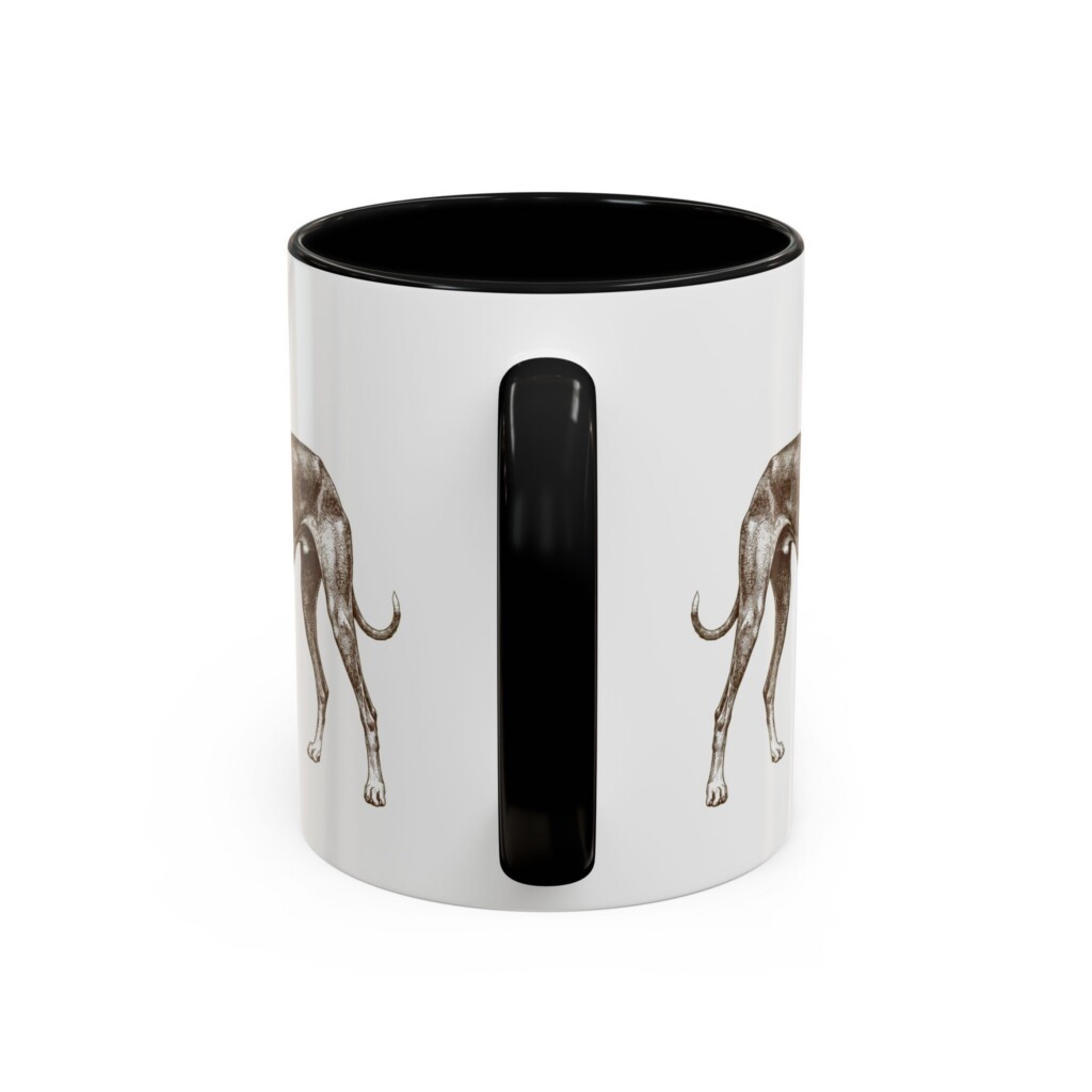 11oz Azawakh Mug, Black, back view