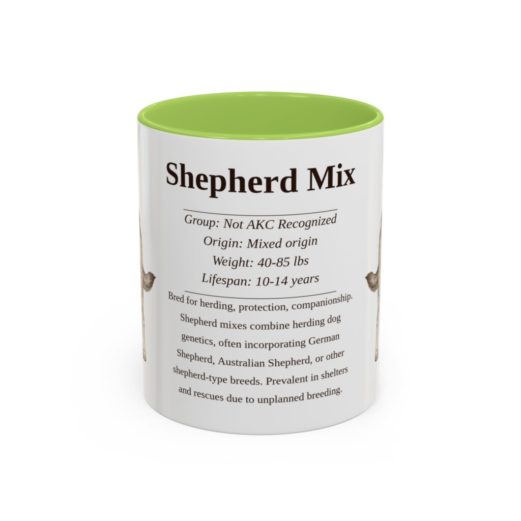 11oz Shepherd Mix Mug, Light Blue, front view
