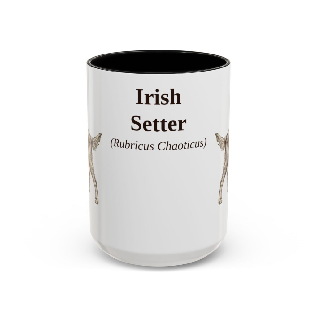 10918424485479116560_2048.jpeg 15oz Irish Setter Latin Mug, Vintage Dog Coffee Mug, Dog Lover Gift