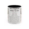 11oz West Highland White Terrier Mug, Illustrated Dog Breed Facts Coffee Mug, Vintage Dog Keepsake Gift