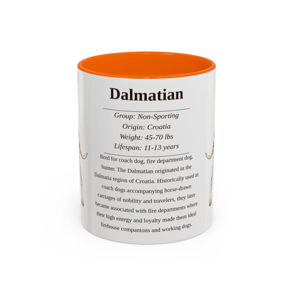 11oz Dalmatian Mug, Pink, front view