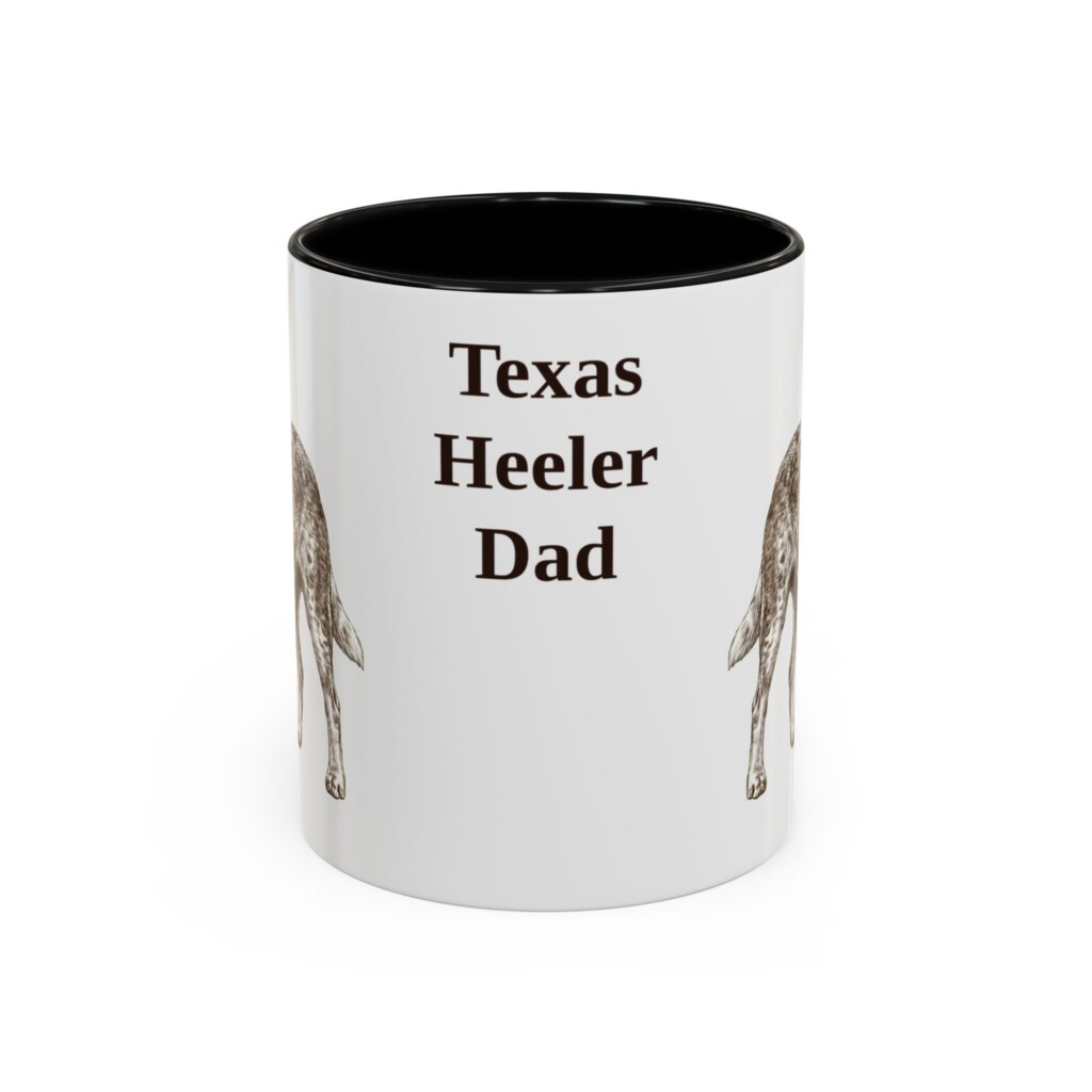 11oz Texas Heeler Dog Dad Mug, Vintage Sketch Coffee Mug, Dog Dad Gift