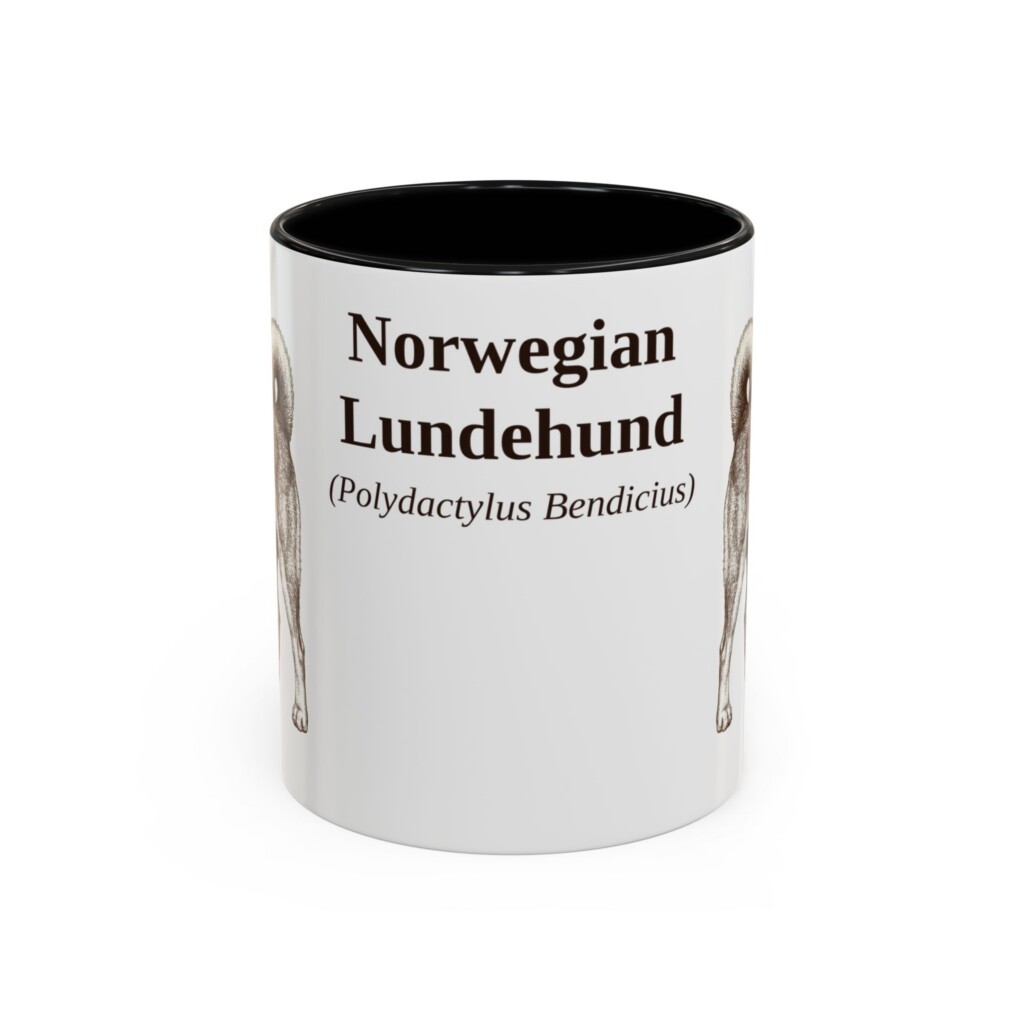 11oz Norwegian Lundehund Latin Mug, Vintage Dog Coffee Mug, Dog Lover Gift