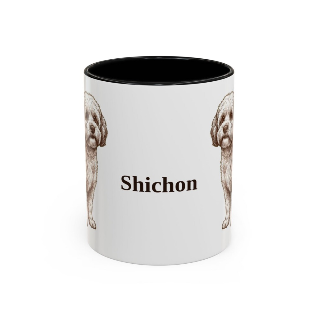 11oz Shichon Mug, Vintage Dog Portrait Coffee Mug, Dog Lover Gift