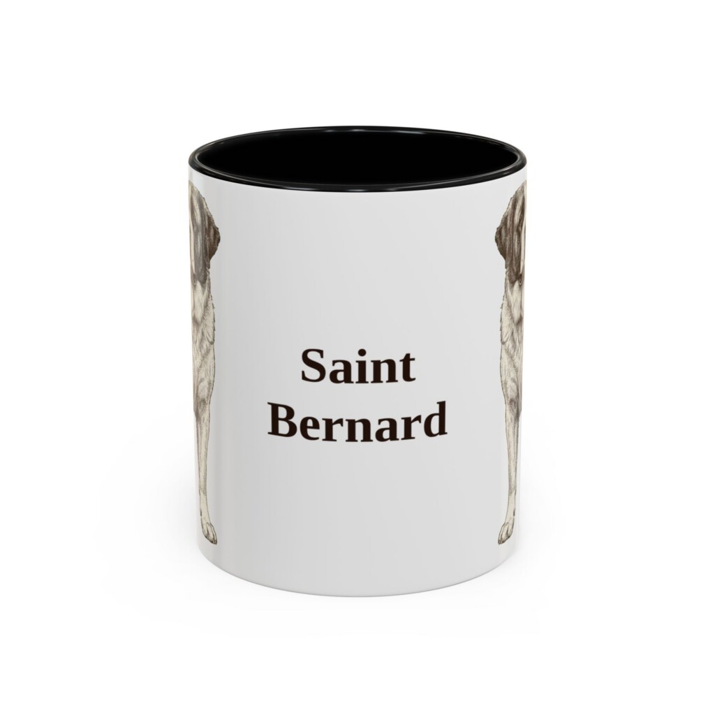 11oz Saint Bernard Mug, Vintage Dog Portrait Coffee Mug, Dog Lover Gift