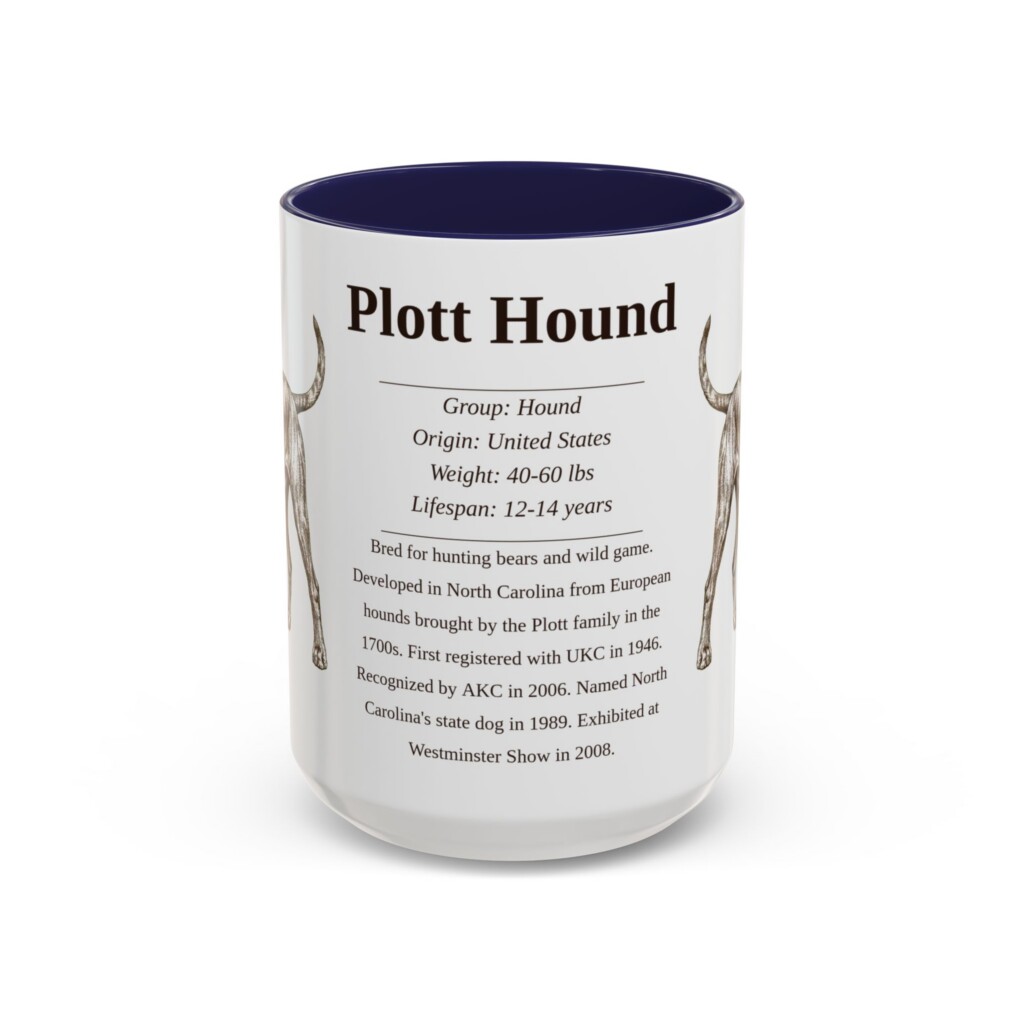 15oz Plott Hound Mug, Orange, front view