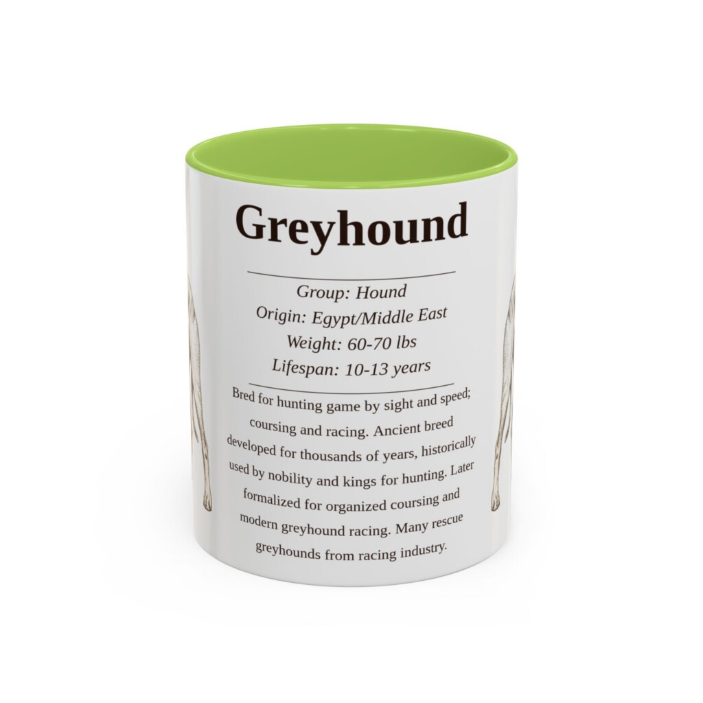 11oz Greyhound Mug, Light Blue, front view