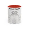 11oz Basset Hound Mug, Navy, front view
