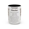 15oz German Pinscher Mug, Illustrated Dog Breed Facts Coffee Mug, Vintage Dog Keepsake Gift