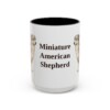 15oz Miniature American Shepherd Mug, Vintage Dog Portrait Coffee Mug, Dog Lover Gift