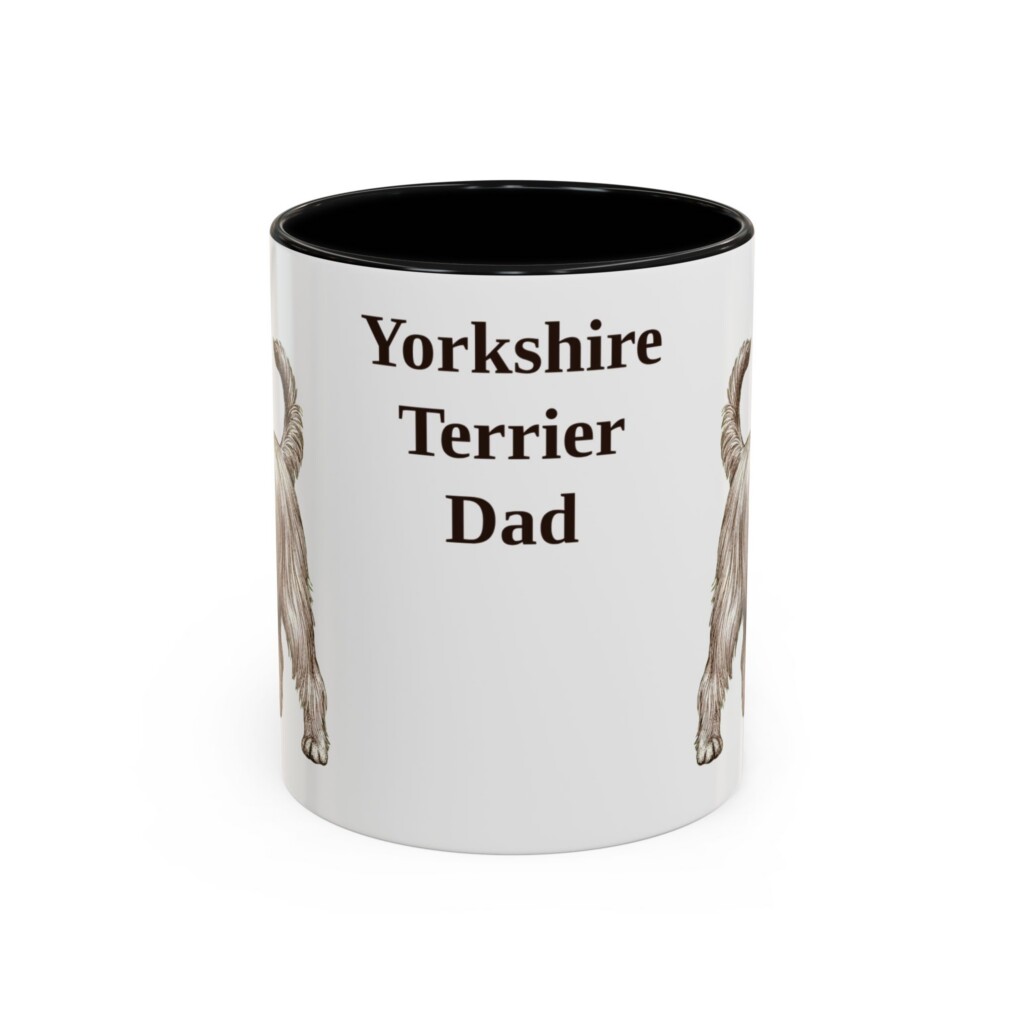 11oz Yorkshire Terrier Dog Dad Mug, Vintage Sketch Coffee Mug, Dog Dad Gift